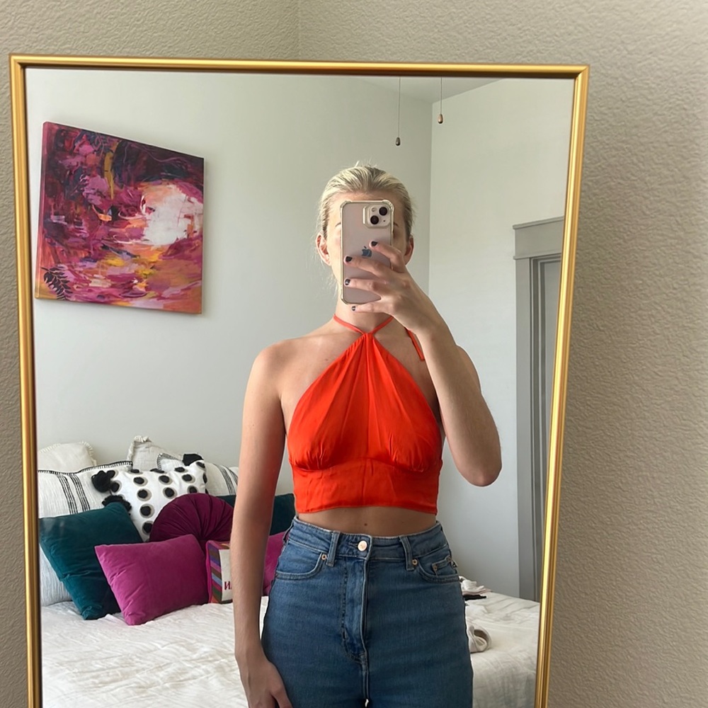 Zara Silky Halter Top